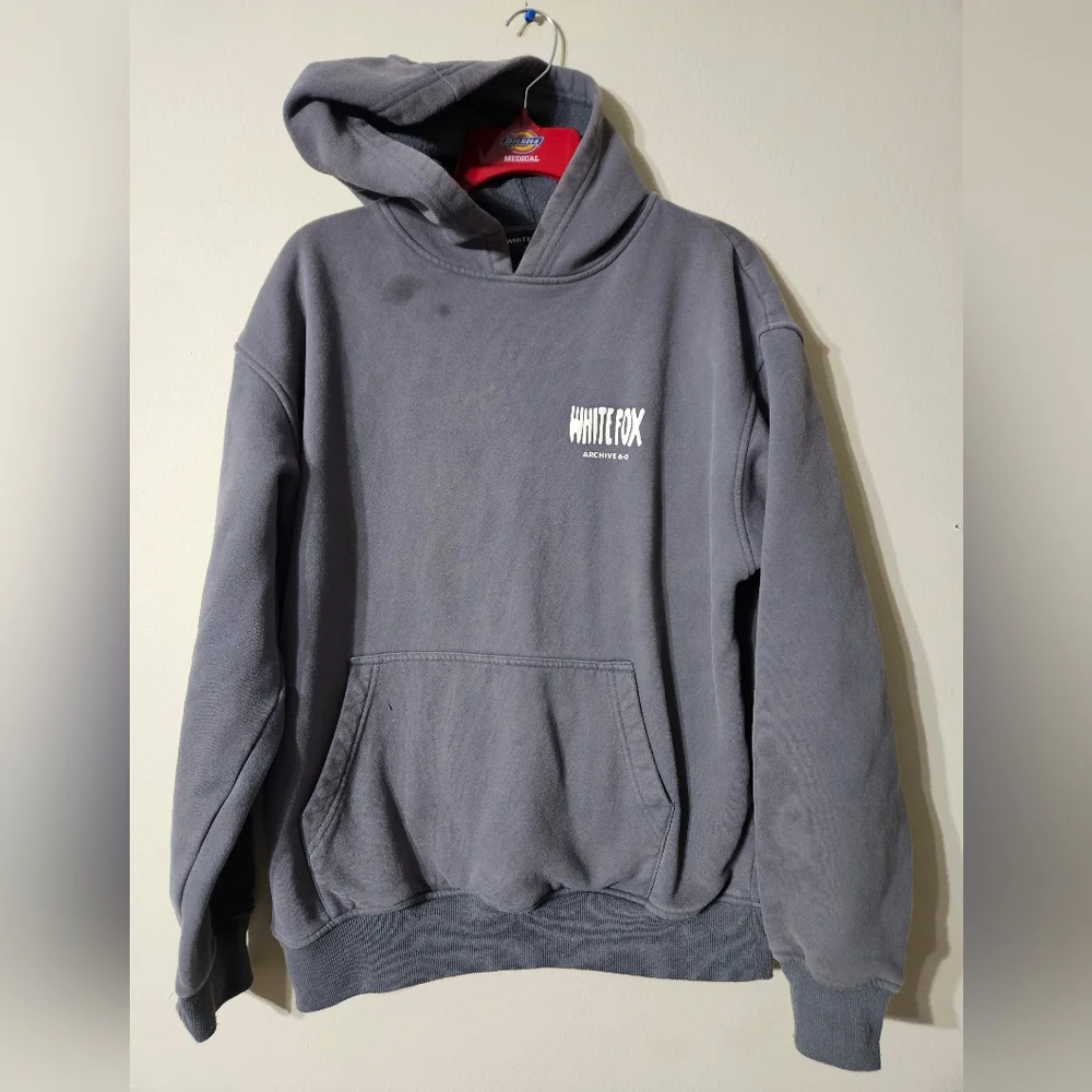 White Fox Archive 6-0 Gray Hoodie Small Medium - Picture 2 of 7